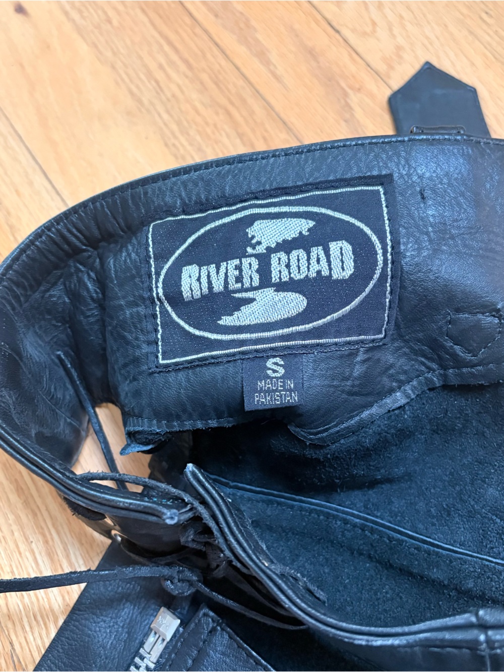 River Road Black Leather vest and chaps